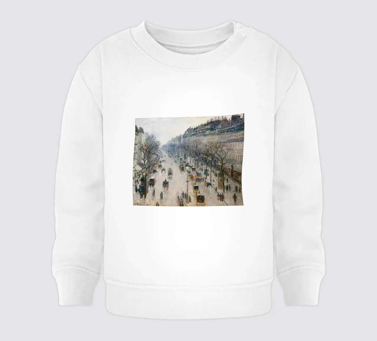 Pissarro - Il boulevard Montmartre in una mattina d'inverno felpa neonato da Timeless Artworks
