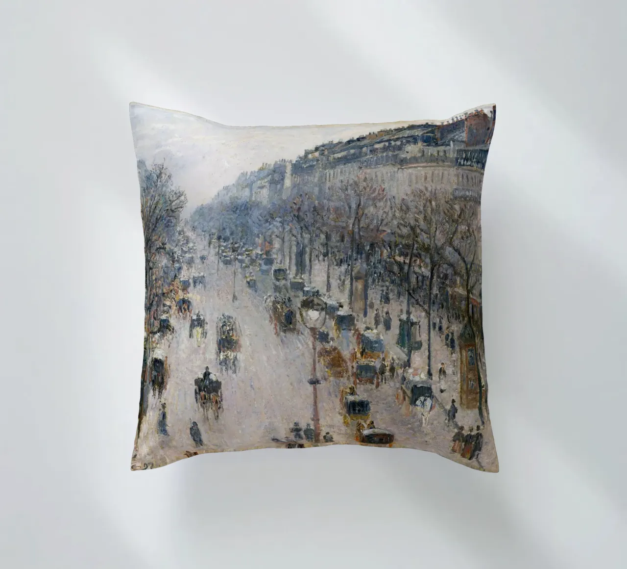 Pissarro - Il boulevard Montmartre in una mattina d'inverno cuscino da Timeless Artworks