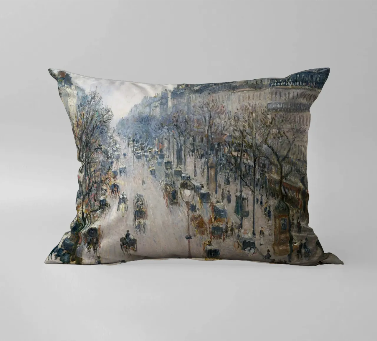 Pissarro - Il boulevard Montmartre in una mattina d'inverno cuscino da Timeless Artworks