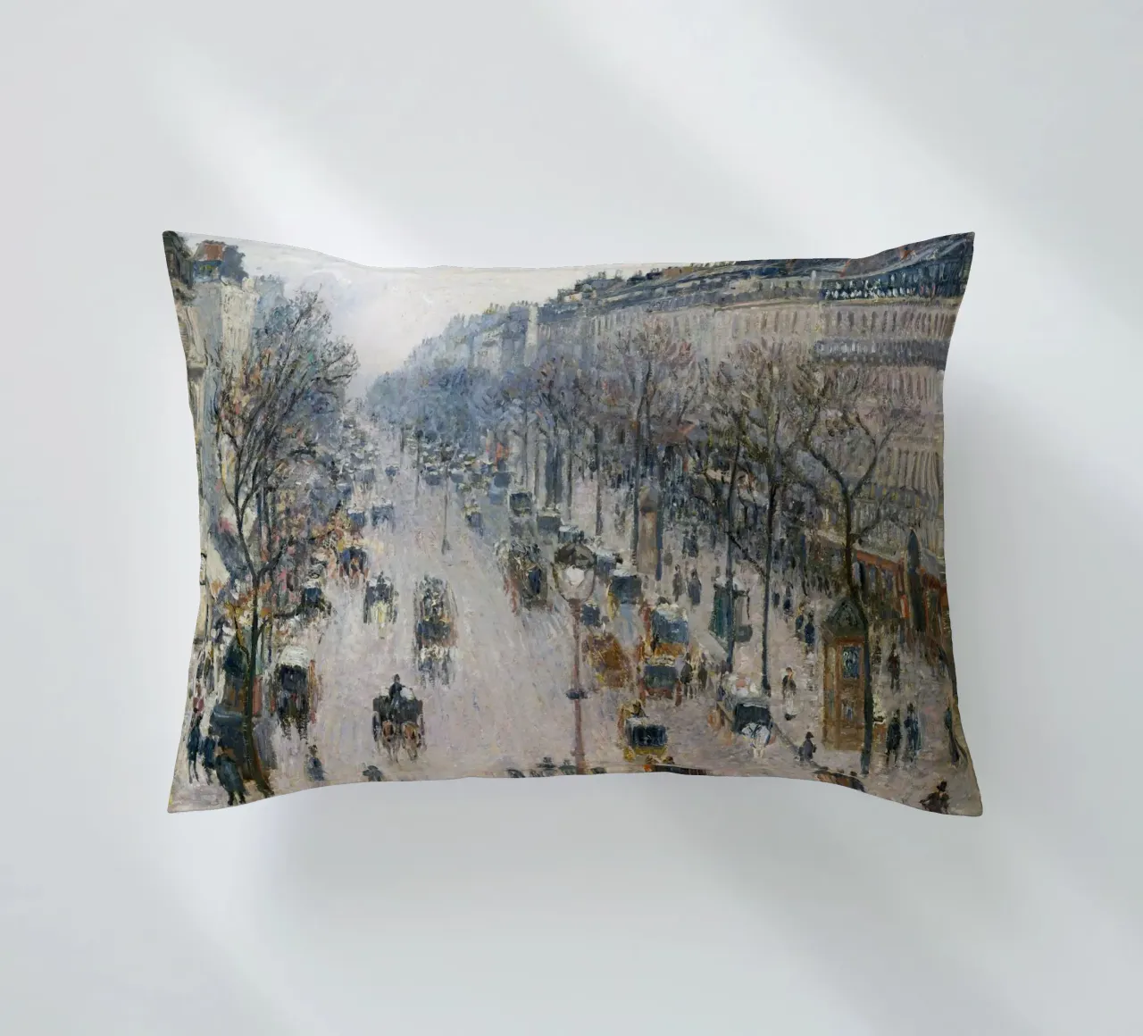 Pissarro - Il boulevard Montmartre in una mattina d'inverno cuscino da Timeless Artworks