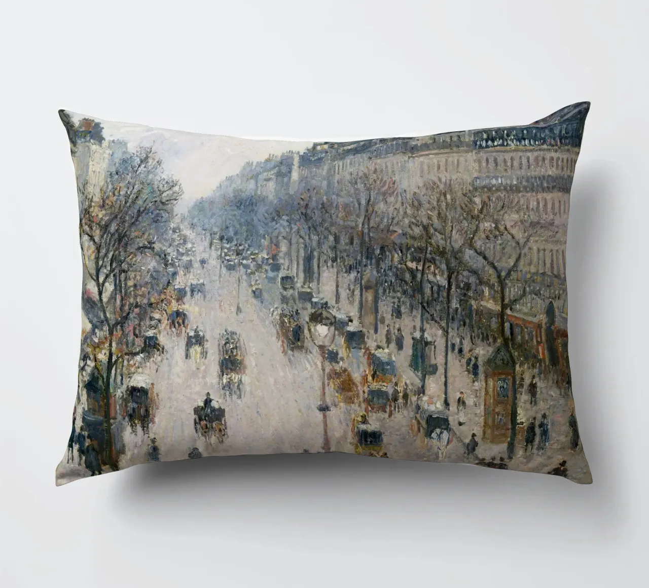 Pissarro - Il boulevard Montmartre in una mattina d'inverno cuscino da Timeless Artworks