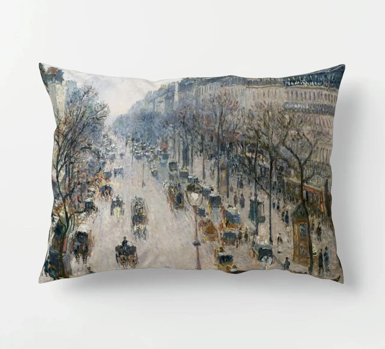 Pissarro - Il boulevard Montmartre in una mattina d'inverno cuscino da Timeless Artworks