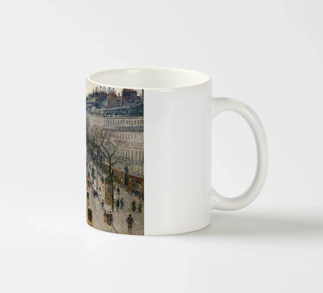 Pissarro - Il boulevard Montmartre in una mattina d'inverno tazza in ceramica da Timeless Artworks