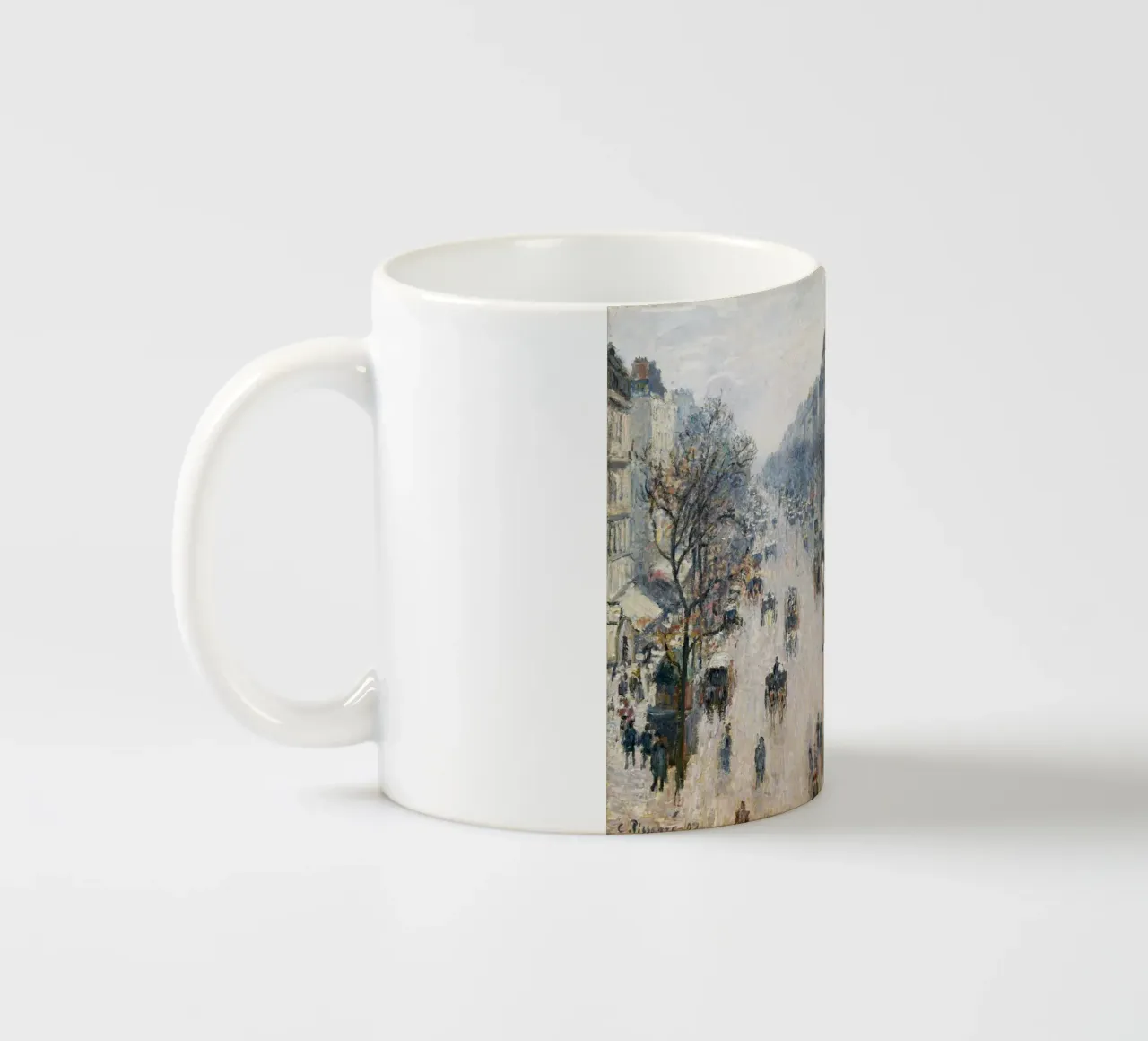 Pissarro - Il boulevard Montmartre in una mattina d'inverno tazza in ceramica da Timeless Artworks