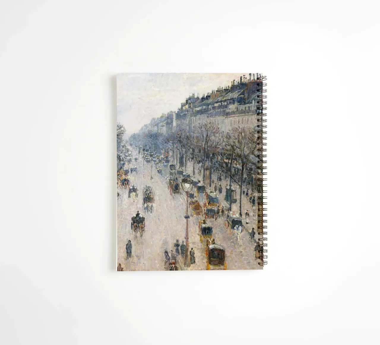 Pissarro - The Boulevard Montmartre on a Winter Morning spiral notebook by Timeless Artworks