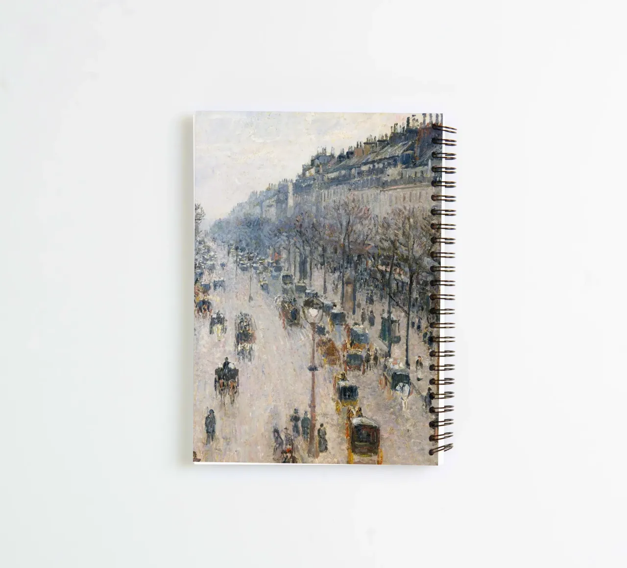 Pissarro - The Boulevard Montmartre on a Winter Morning spiral notebook by Timeless Artworks