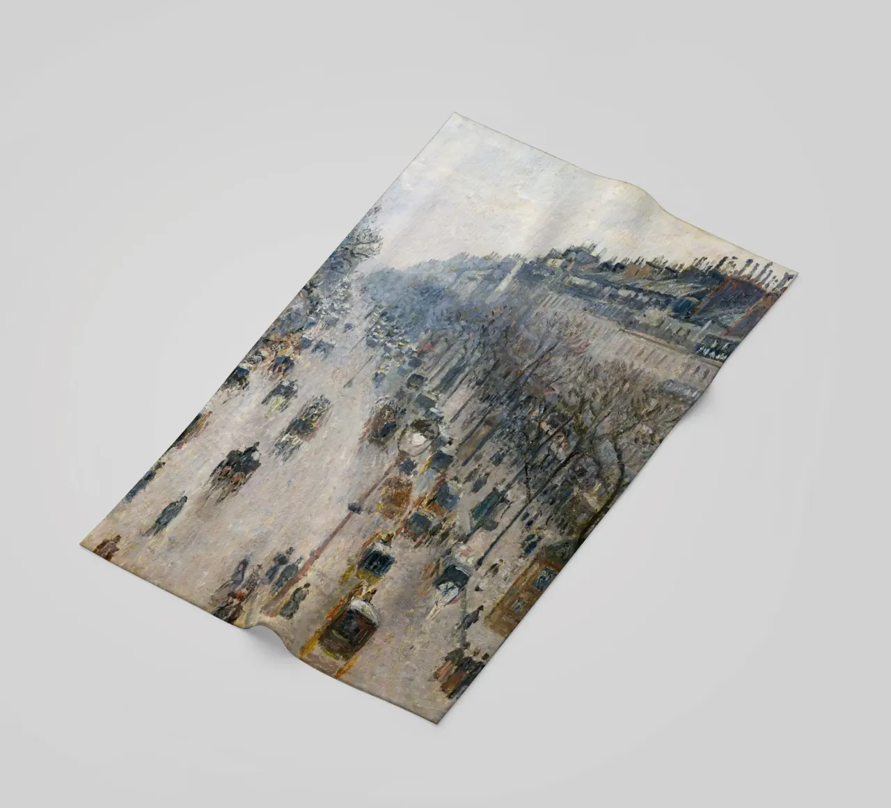 Pissarro - Il boulevard Montmartre in una mattina d'inverno telo mare da Timeless Artworks