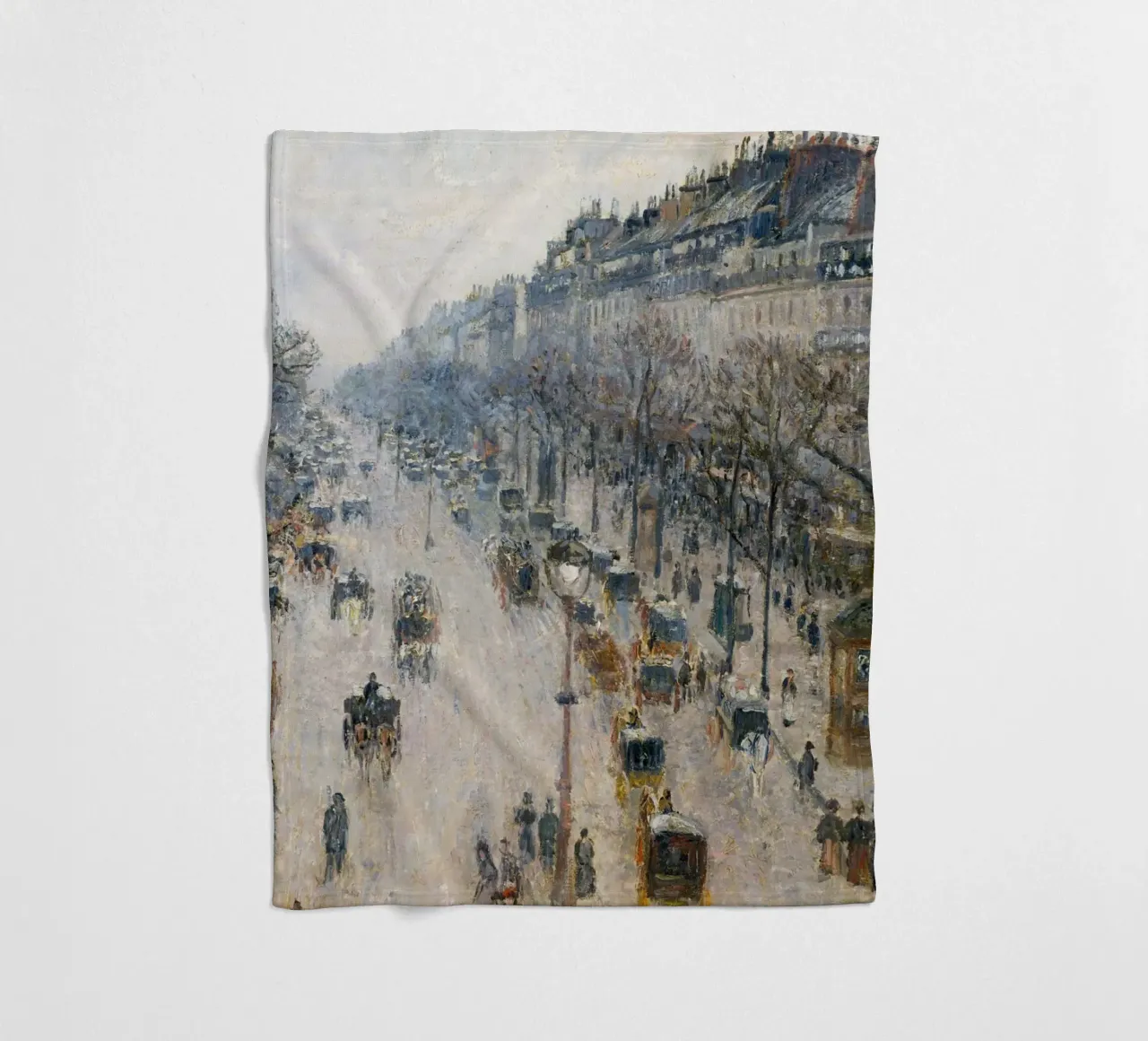 Pissarro - Il boulevard Montmartre in una mattina d'inverno coperta in pile da Timeless Artworks