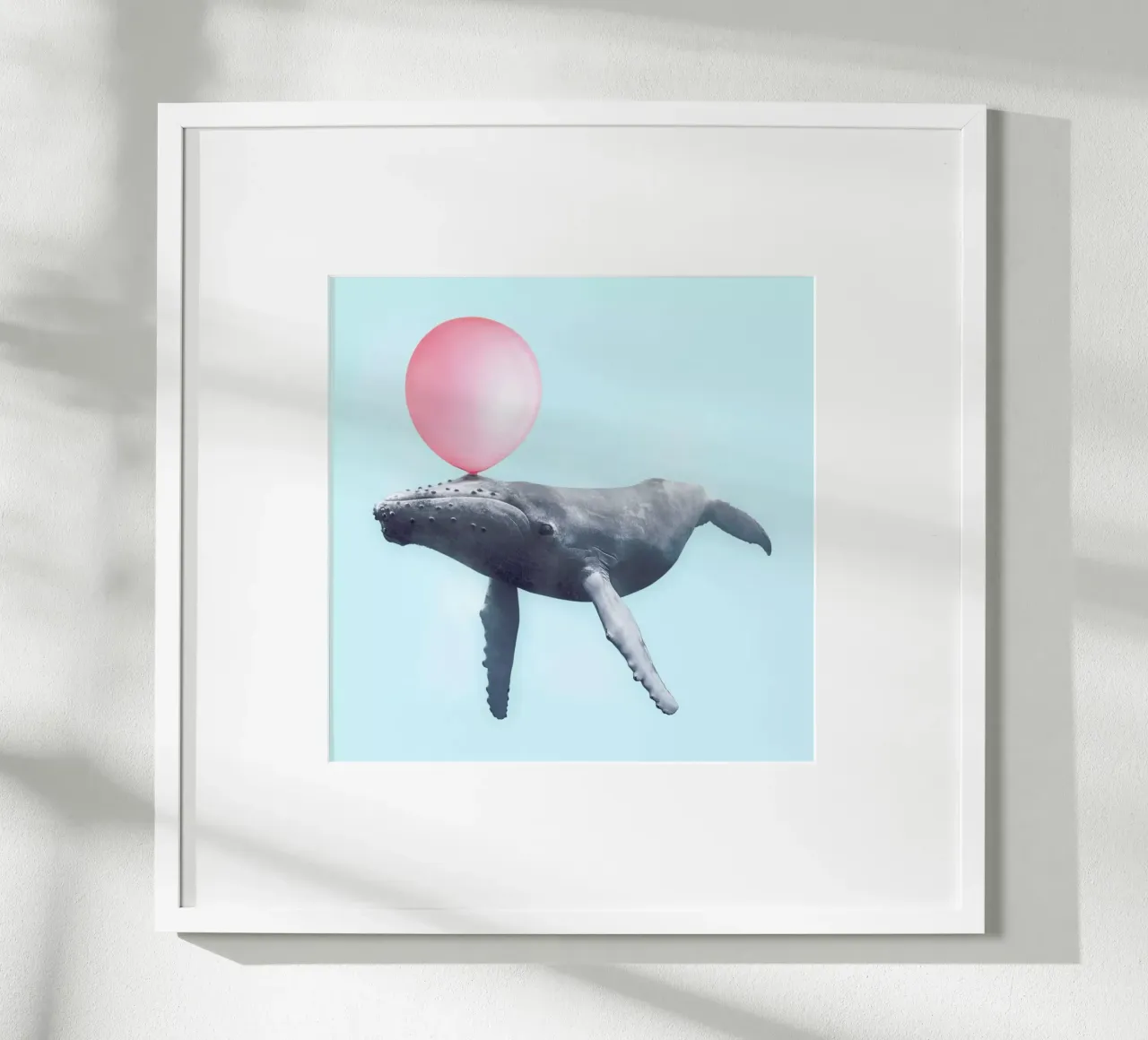 Bubblegum Whale poster met kunststof frame van Paul Fuentes Design
