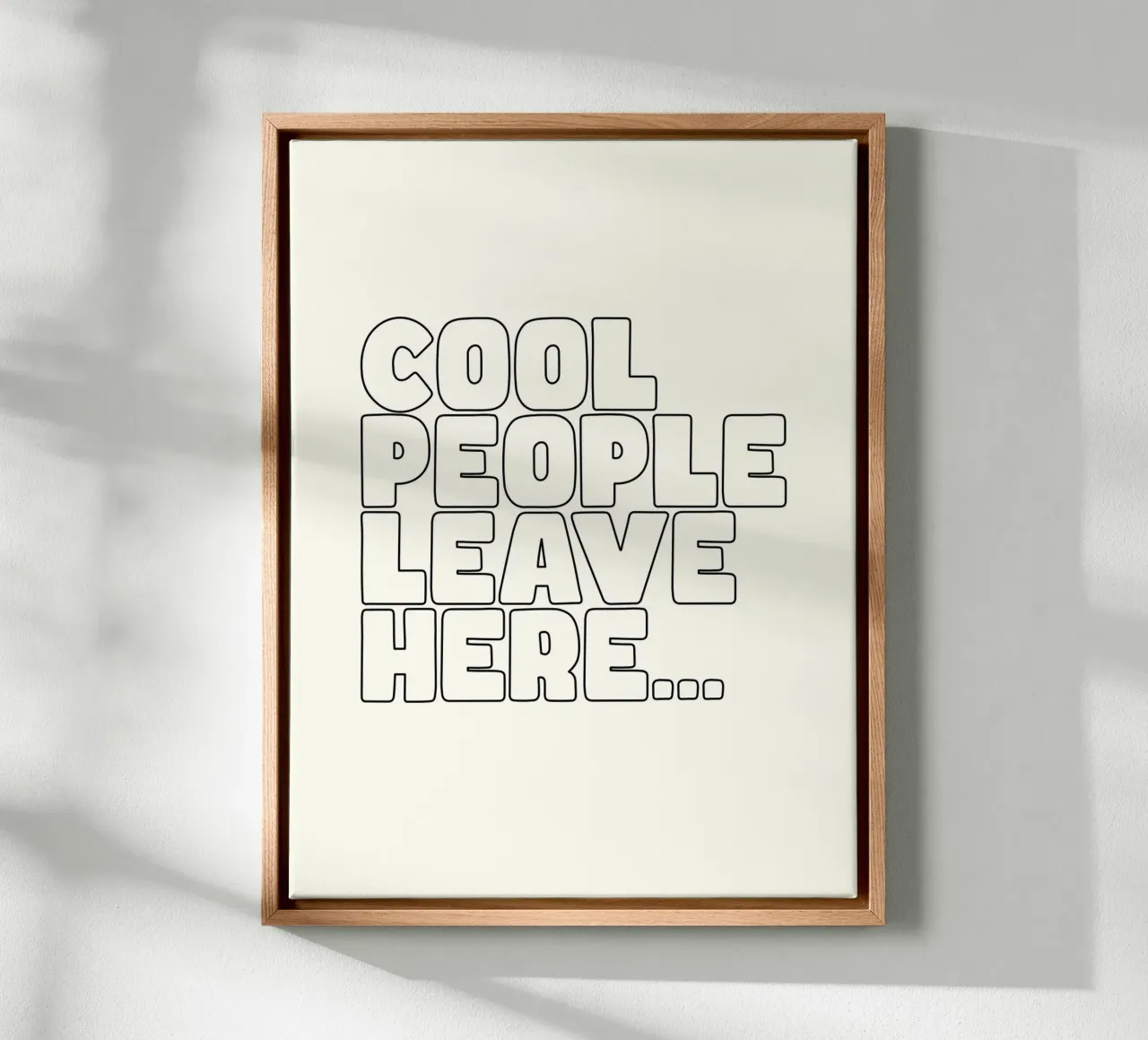 Coole mensen vertrekken hier... canvas met Baklijst van Wall of Words