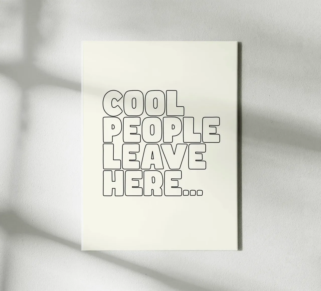 Coole mensen vertrekken hier... canvas met Baklijst van Wall of Words