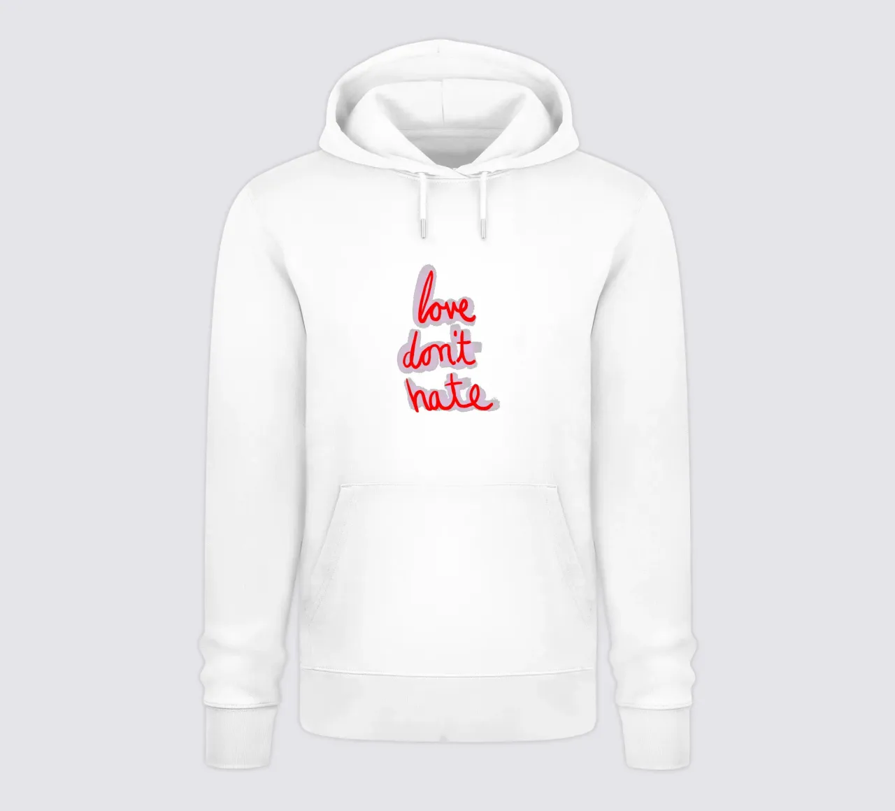 love don't hate felpa con cappuccio da Poster Print Studio