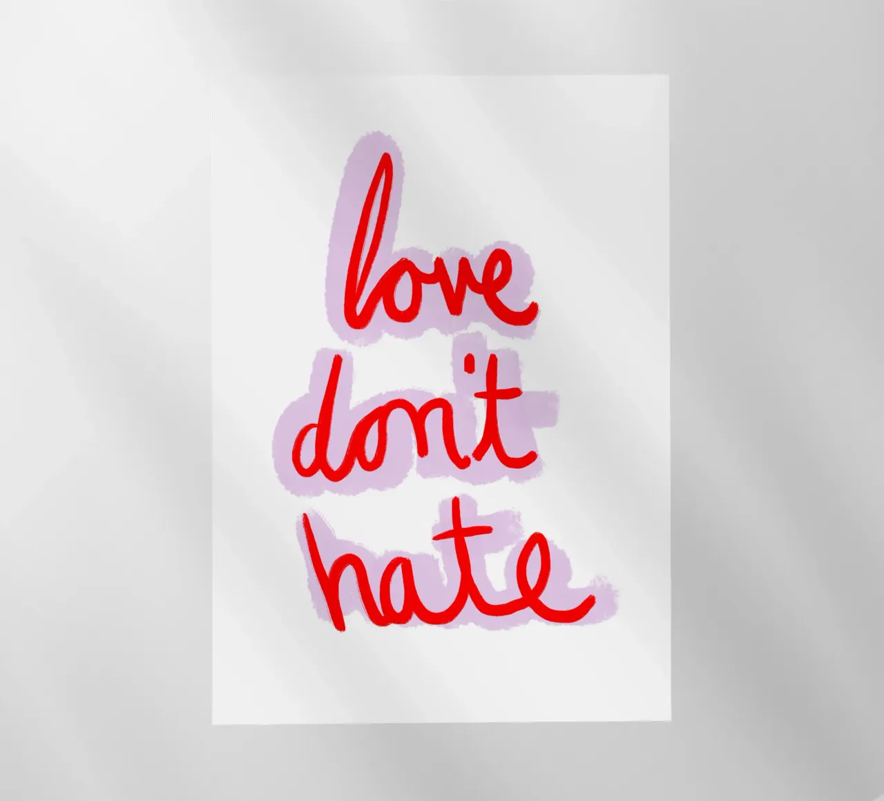 love don't hate pellicola backlit da Poster Print Studio