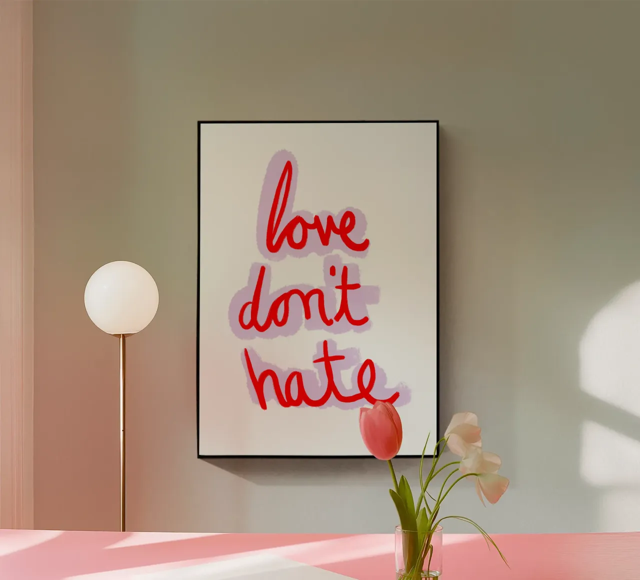 love don't hate plexiglass da Poster Print Studio