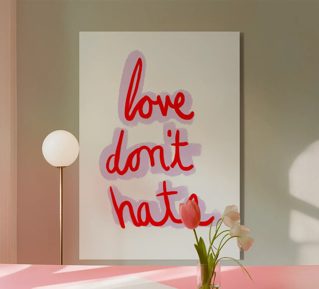 love don't hate plexiglass da Poster Print Studio