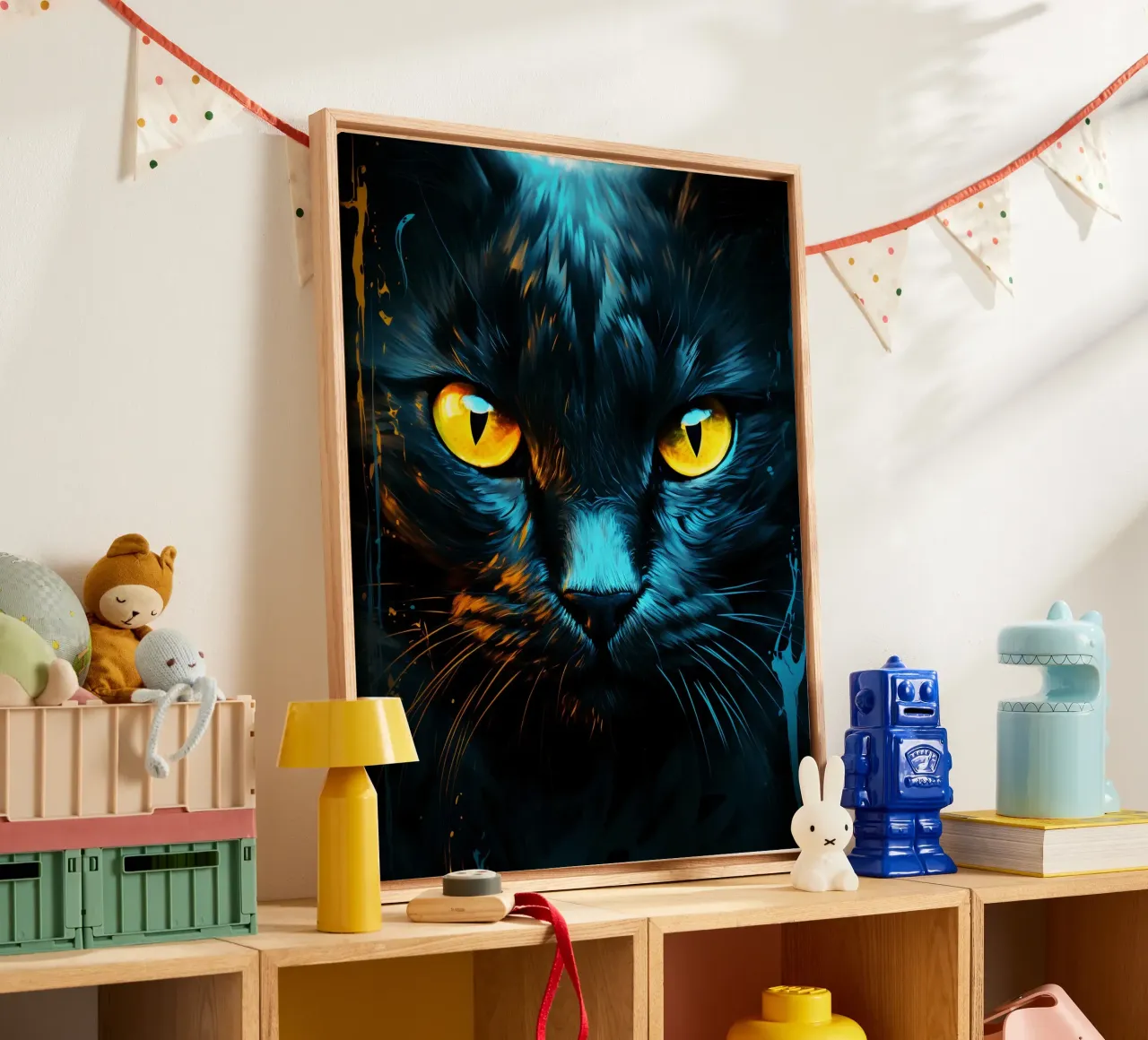 Cat Fantasy tela con Cornice a cassetta da Mateo