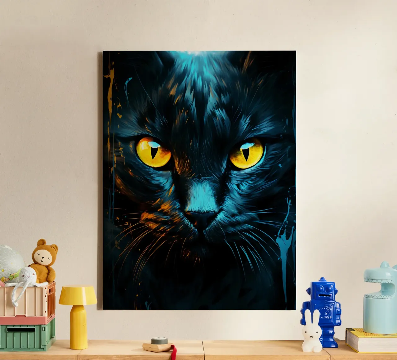 Cat Fantasy tela con Cornice a cassetta da Mateo