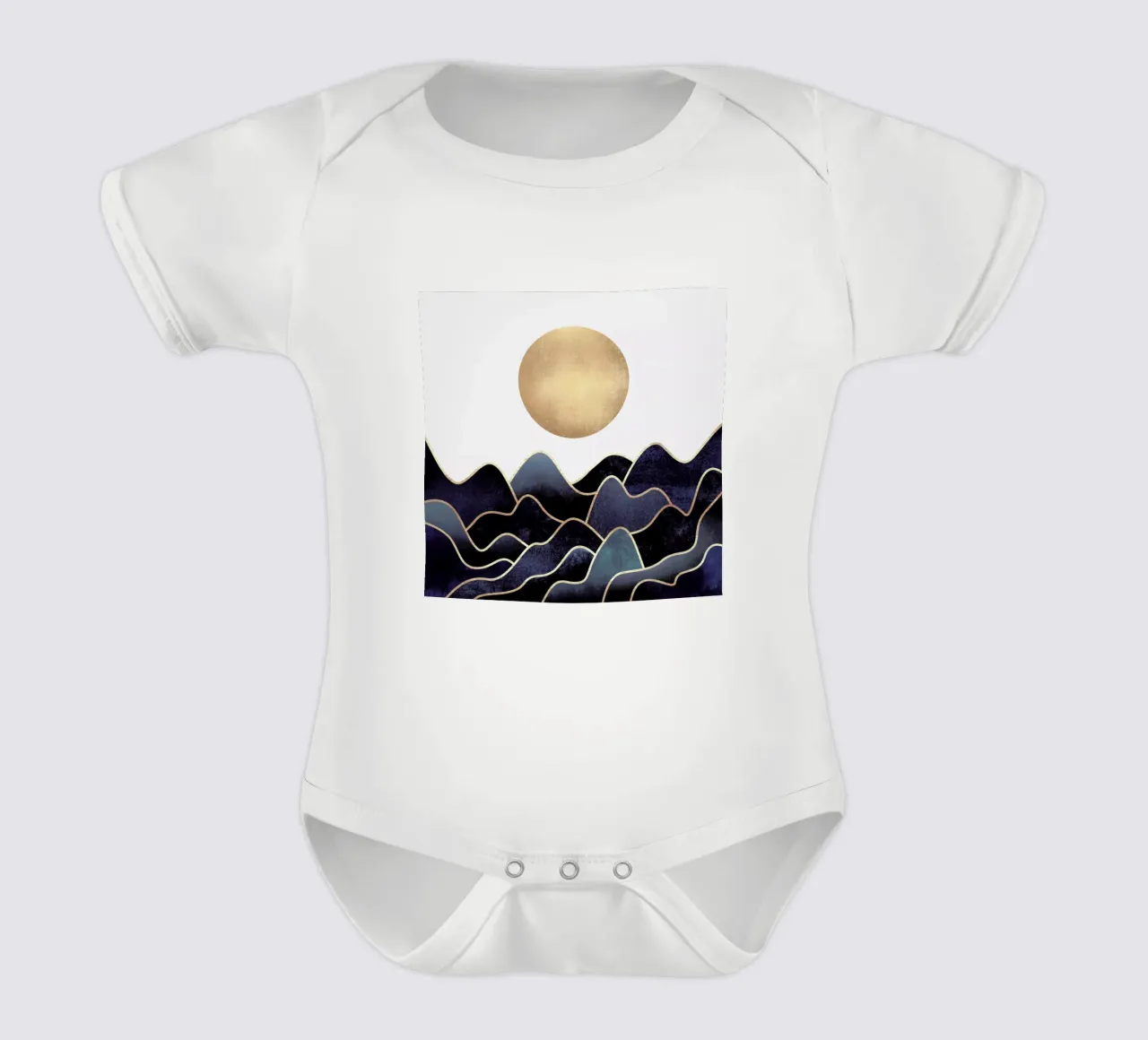 Waves short-sleeve baby romper by Elisabeth Fredriksson