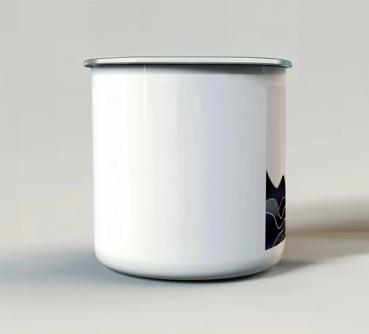 Waves enamel mug by Elisabeth Fredriksson