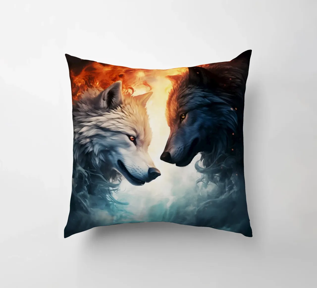 Wolves Fantasy decorative cushion by Mateo