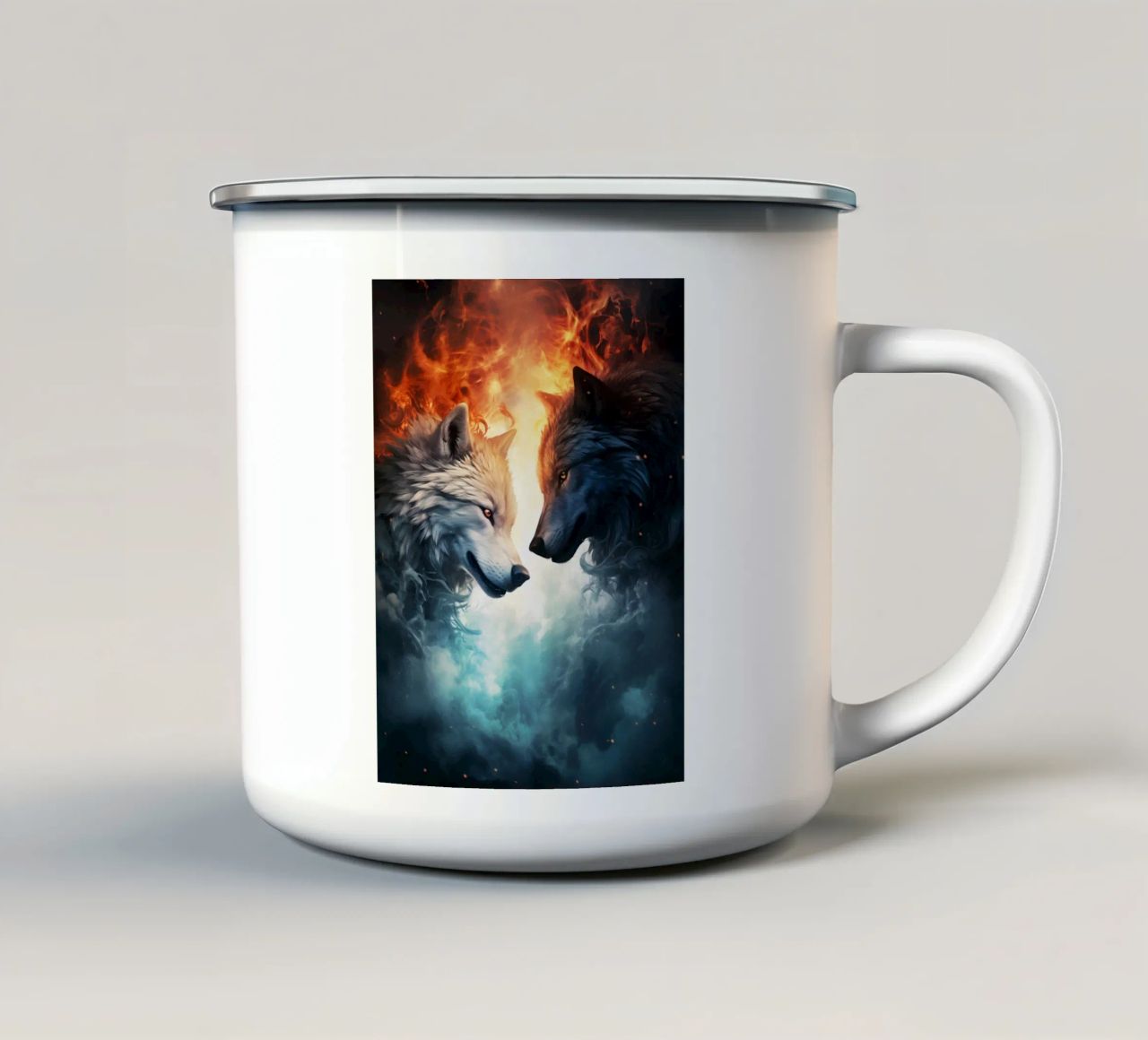 Wolves Fantasy tazza in smalto da Mateo