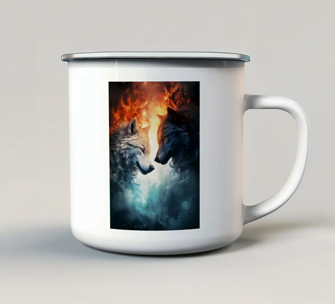 Wolves Fantasy tazza in smalto da Mateo