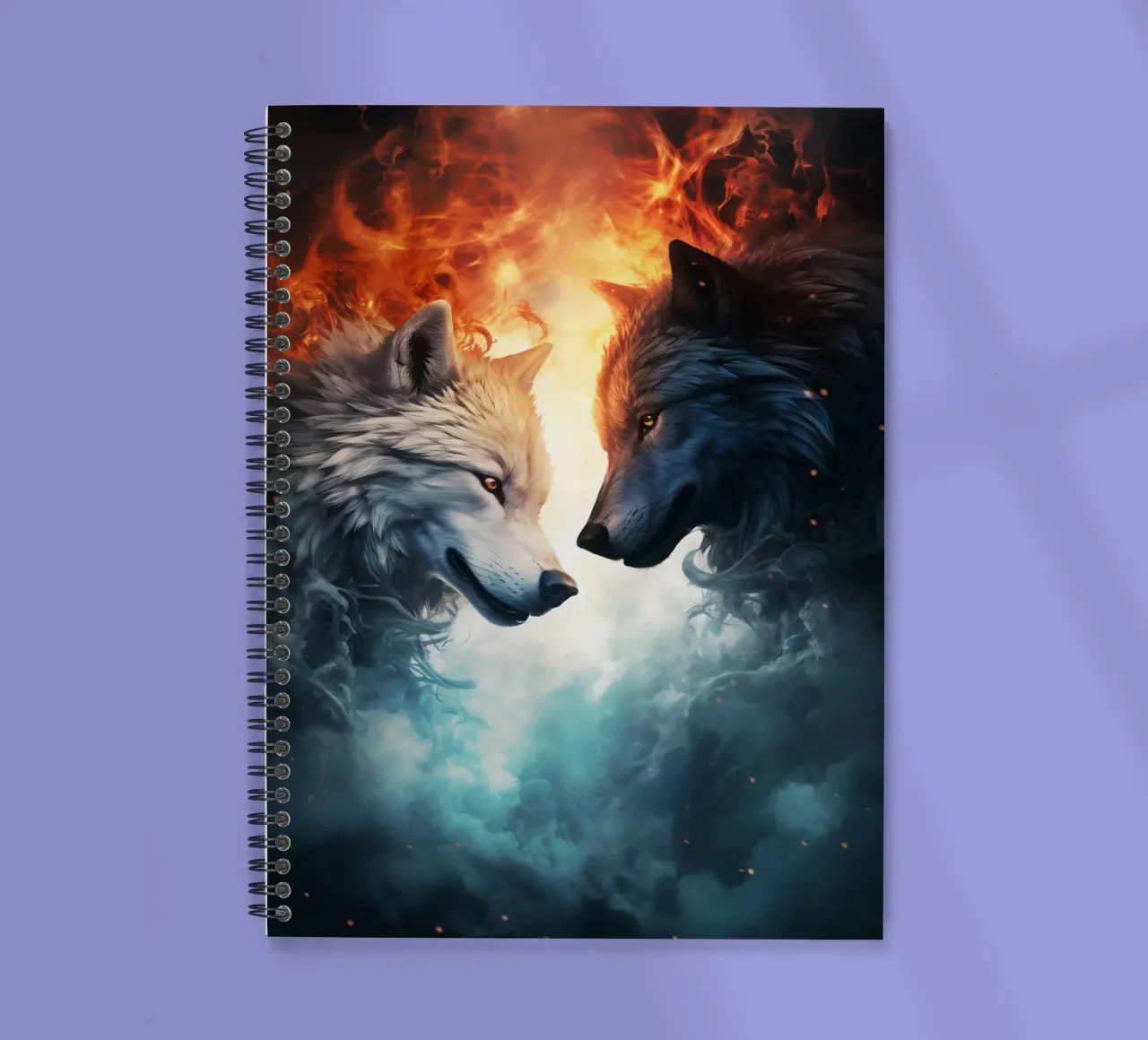 Wolves Fantasy spiral notebook by Mateo