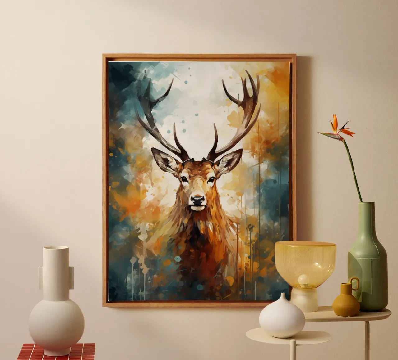 Deer Abstract tela con Cornice a cassetta da Mateo