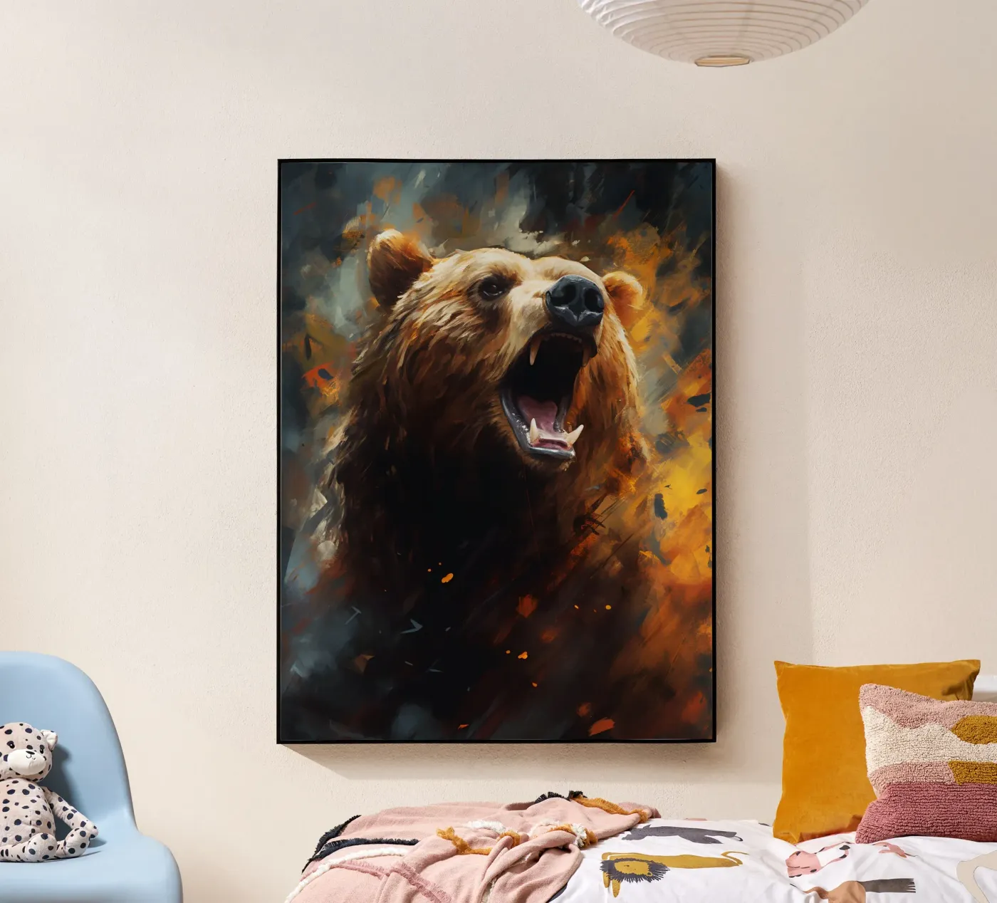 Bear Abstract acryl van Mateo