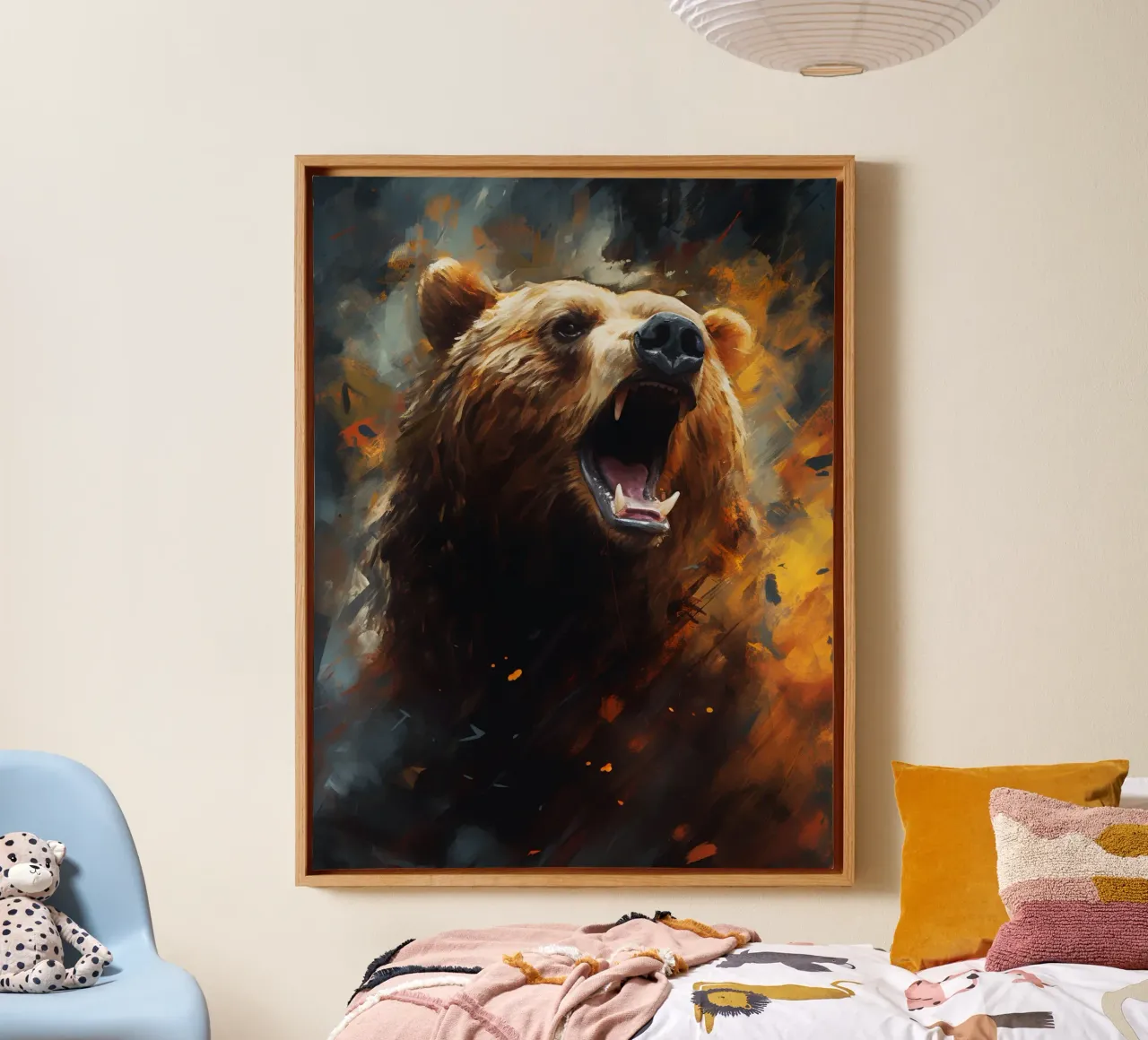 Bear Abstract tela con Cornice a cassetta da Mateo