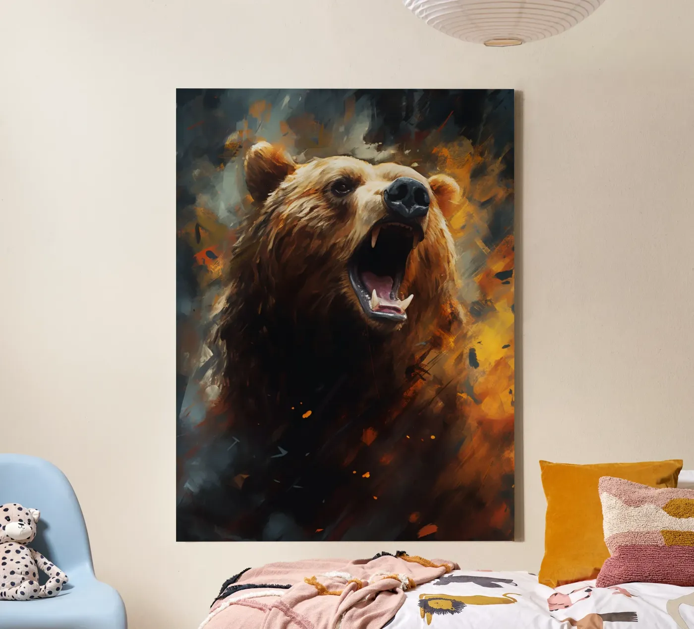 Bear Abstract canvas van Mateo