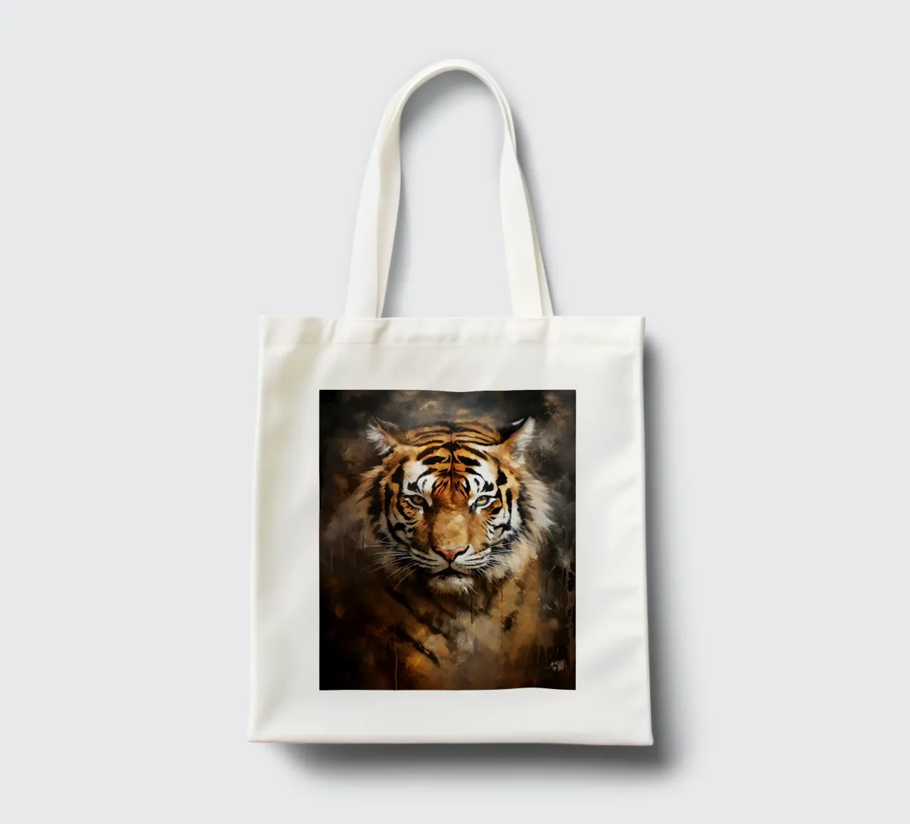 Tiger Abstract borsa in juta da Mateo