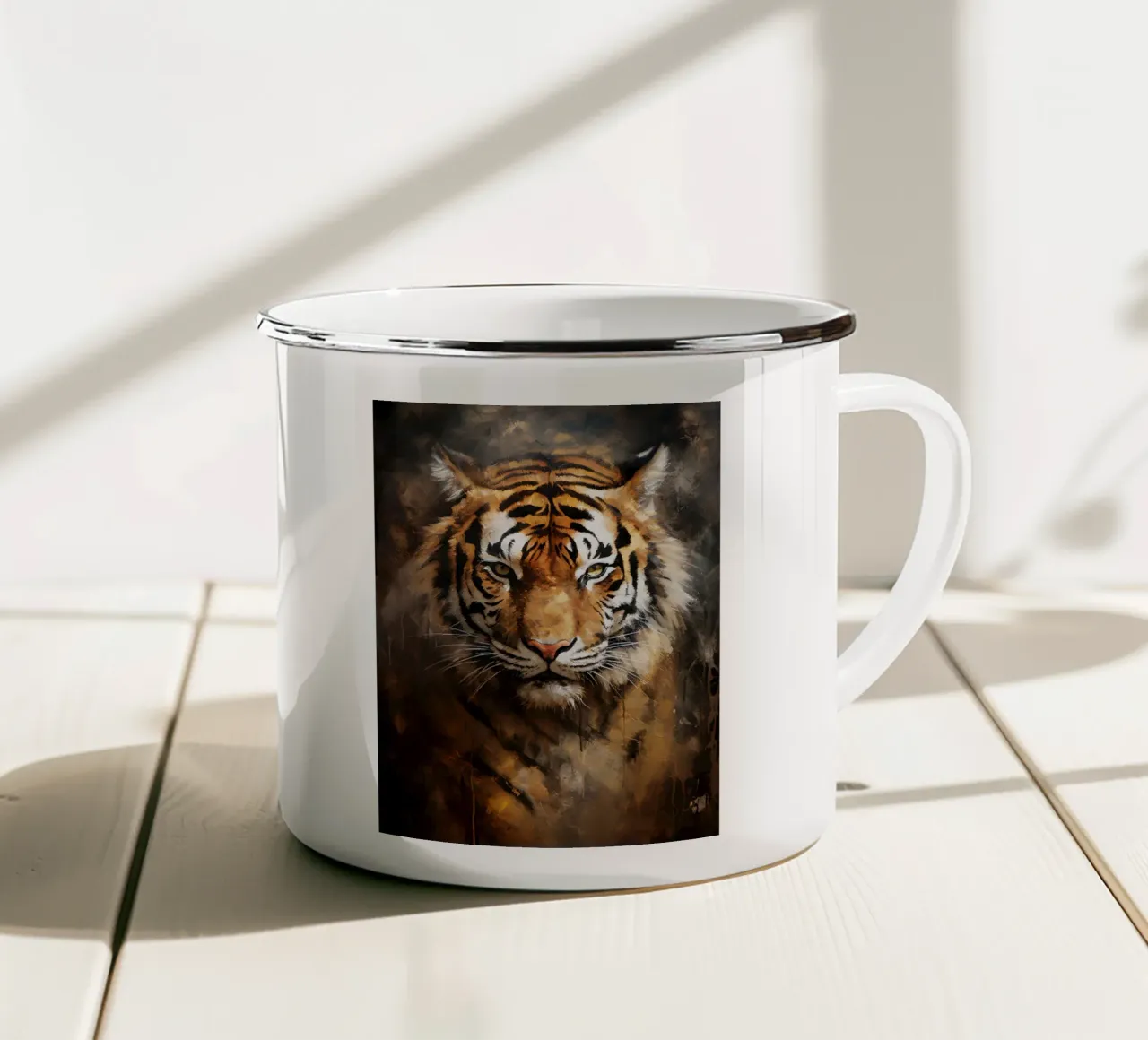Tiger Abstract tazza in smalto da Mateo
