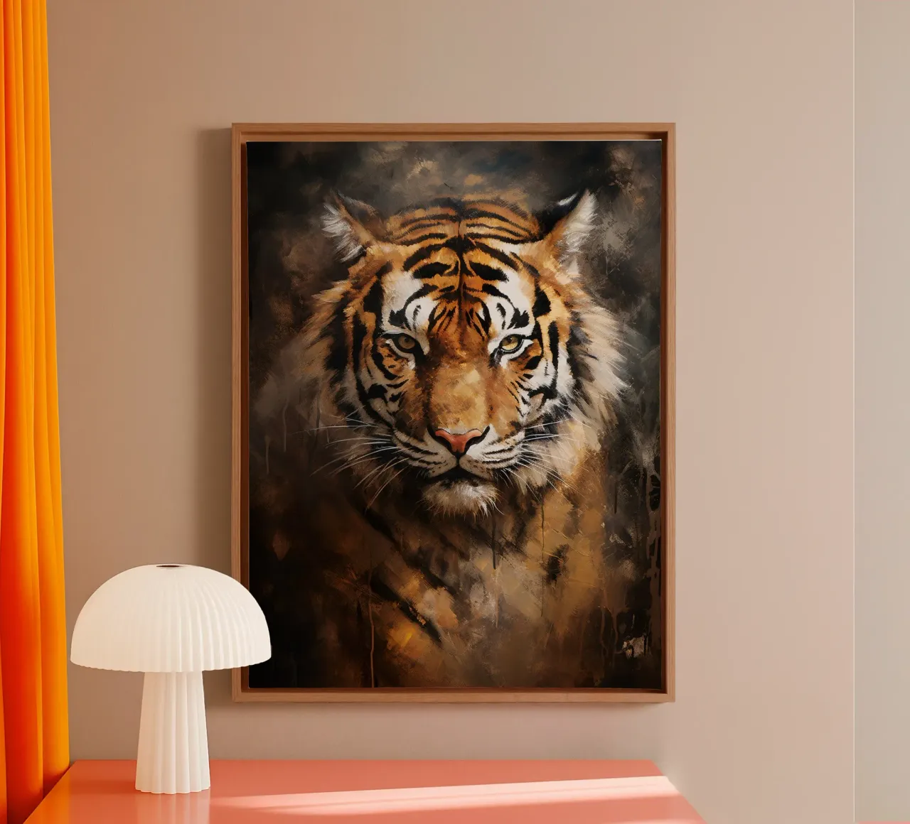 Tiger Abstract tela con Cornice a cassetta da Mateo