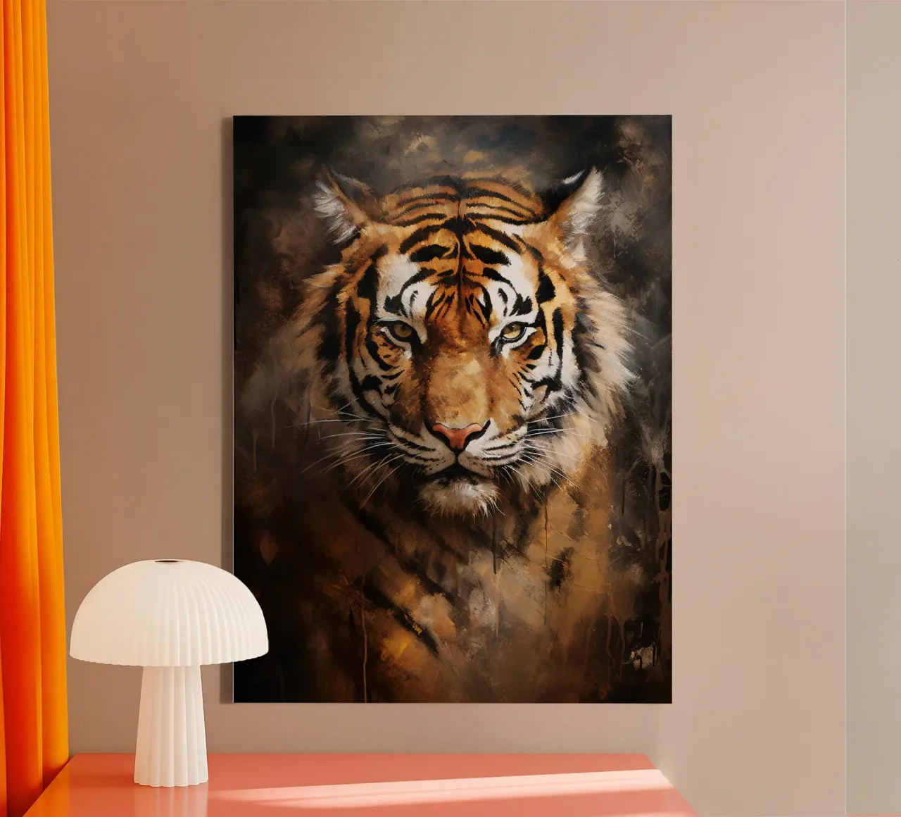 Tiger Abstract tela con Cornice a cassetta da Mateo