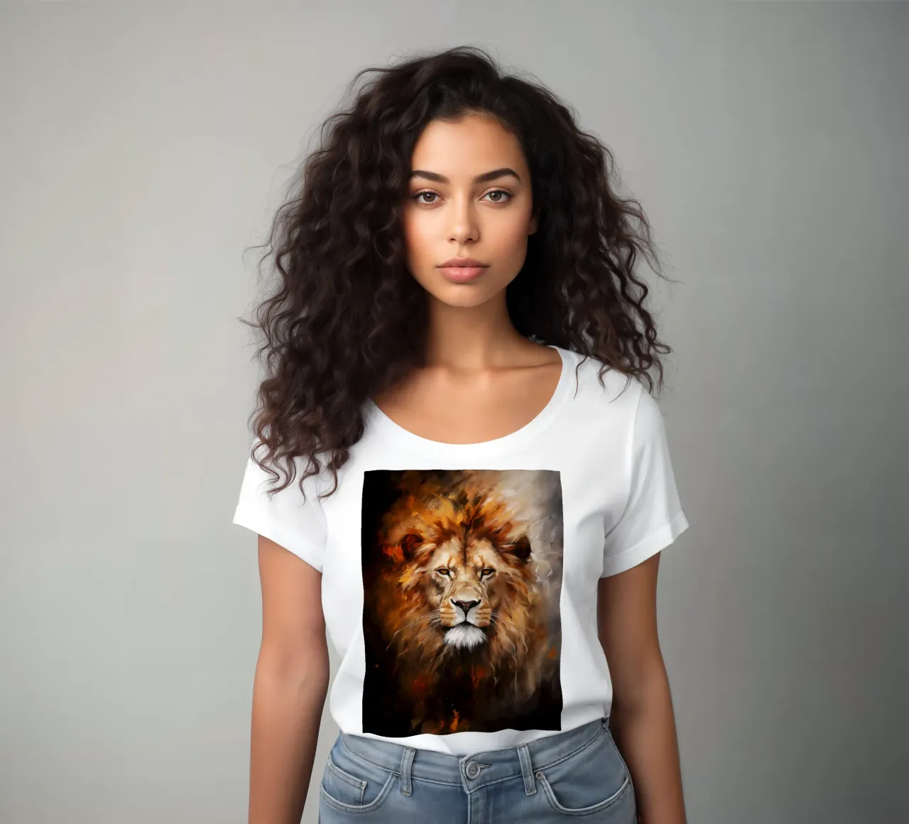Lion Abstract t-shirt ajusté pour femmes de Mateo