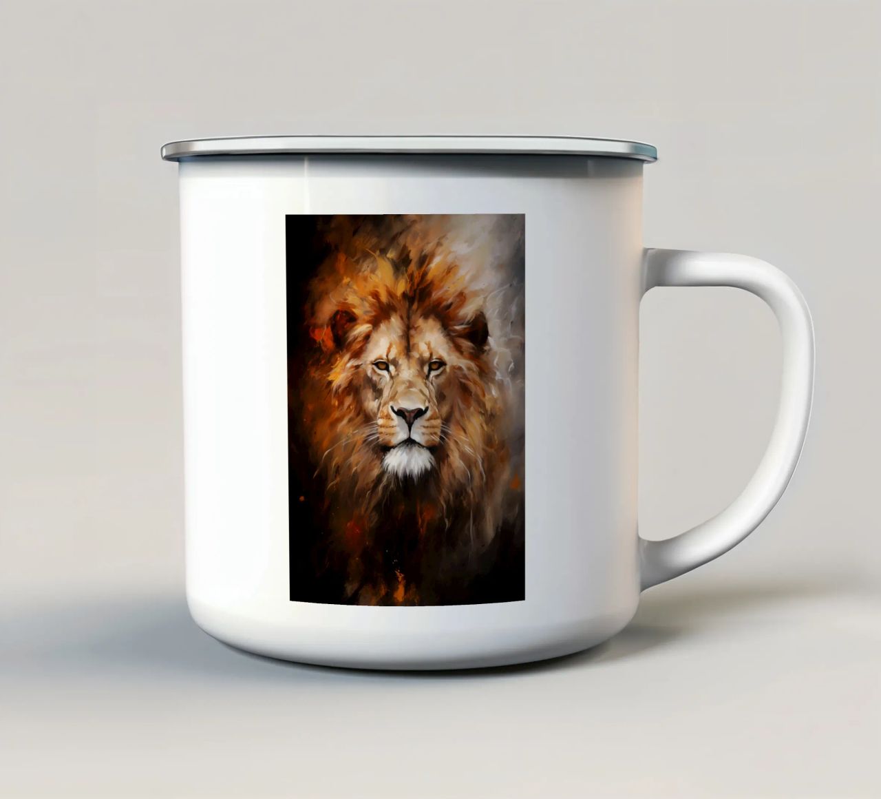 Lion Abstract tazza in smalto da Mateo