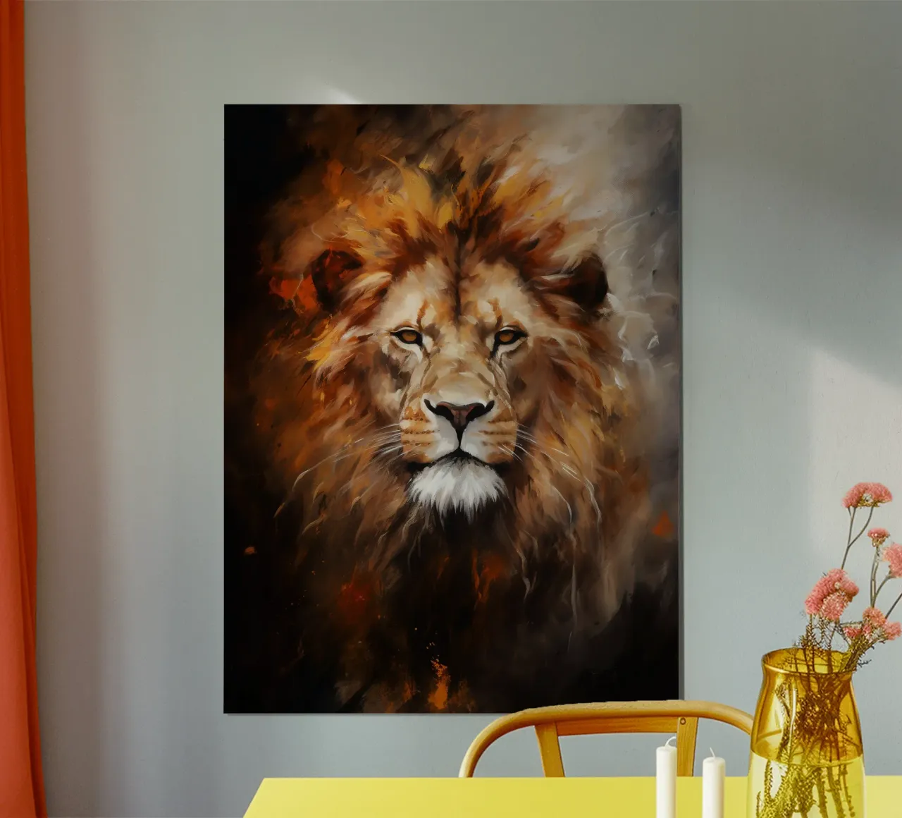 Lion Abstract poster con telaio in alluminio da Mateo