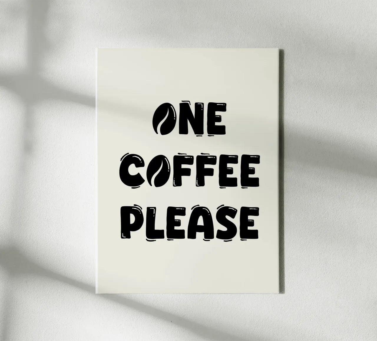 Un caffè per favore tela con Cornice a cassetta da Wall of Words