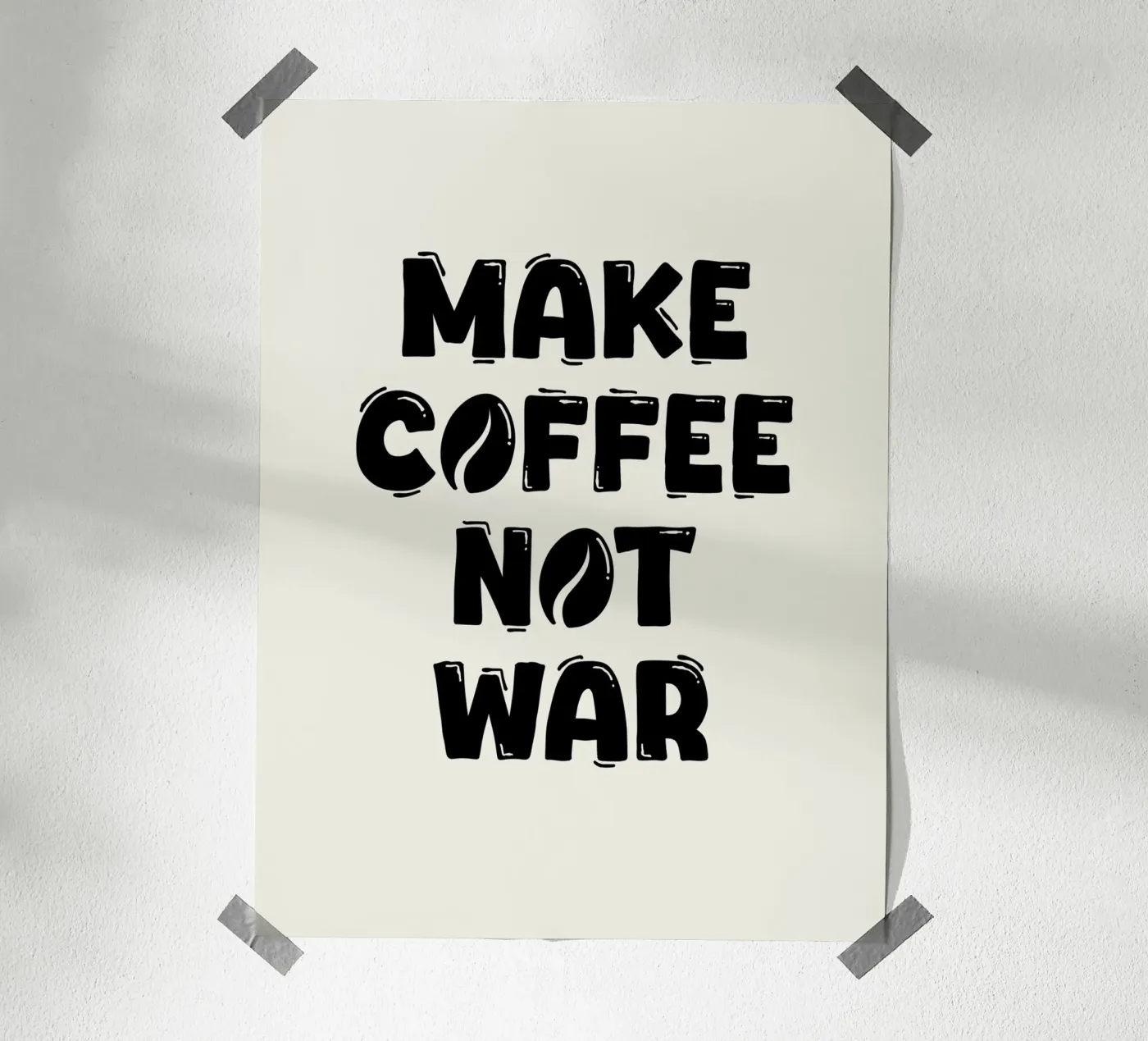 Make Coffee Not War poster by Wall of Words