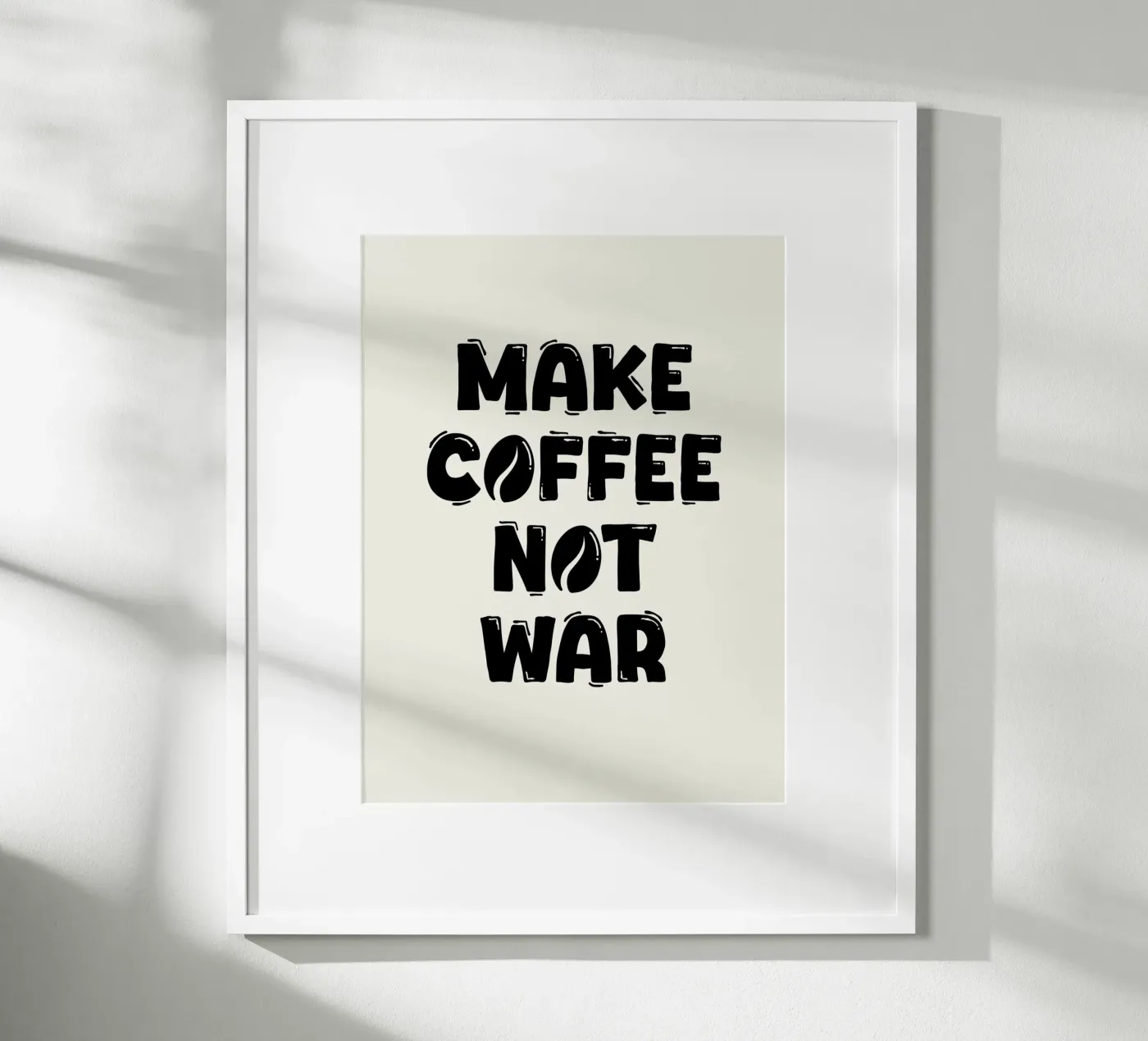 Make Coffee Not War poster by Wall of Words