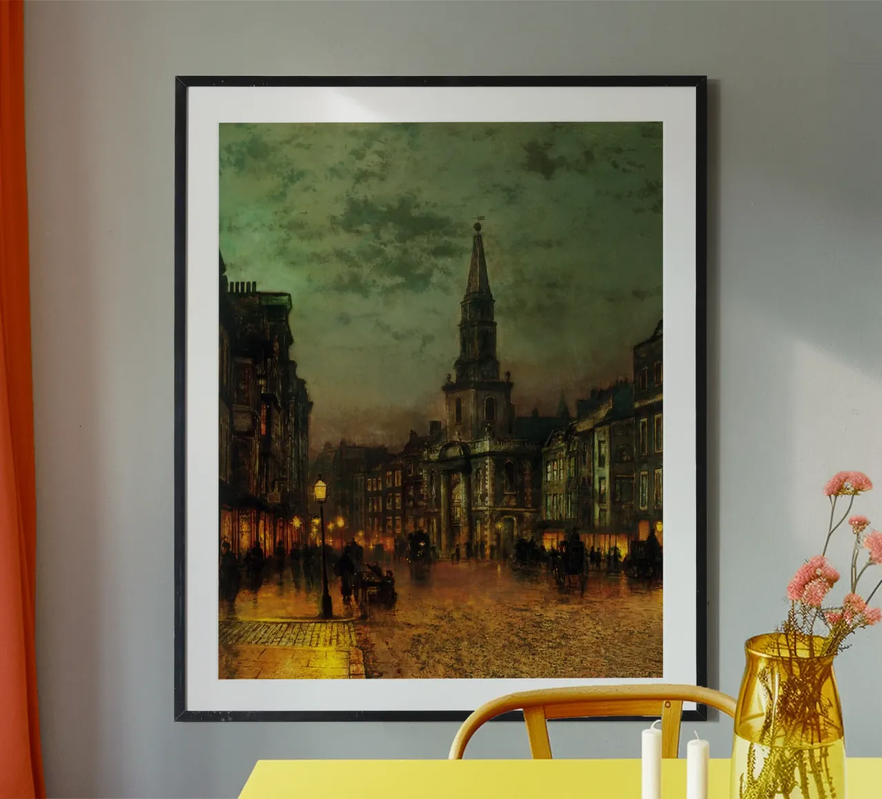 John Atkinson Grimshaw - Blackman Street, Londra poster con telaio in legno da Timeless Artworks