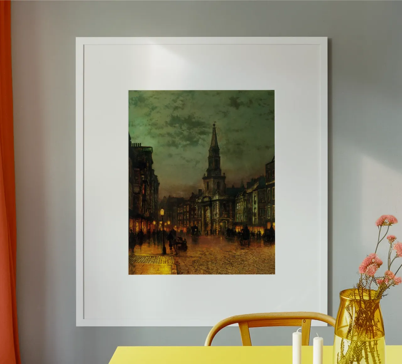 John Atkinson Grimshaw - Blackman Street, Londra poster con telaio in legno da Timeless Artworks