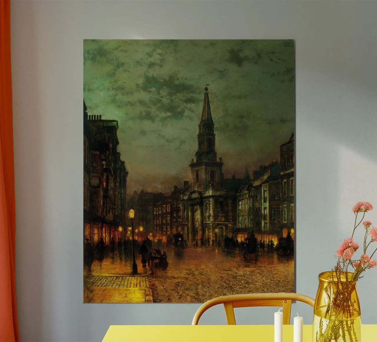 John Atkinson Grimshaw - Blackman Street, Londra poster con telaio in legno da Timeless Artworks
