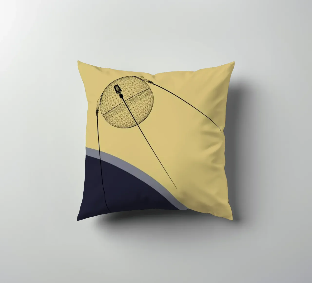 Sputnik 1 decorative cushion by Marc Schulthess