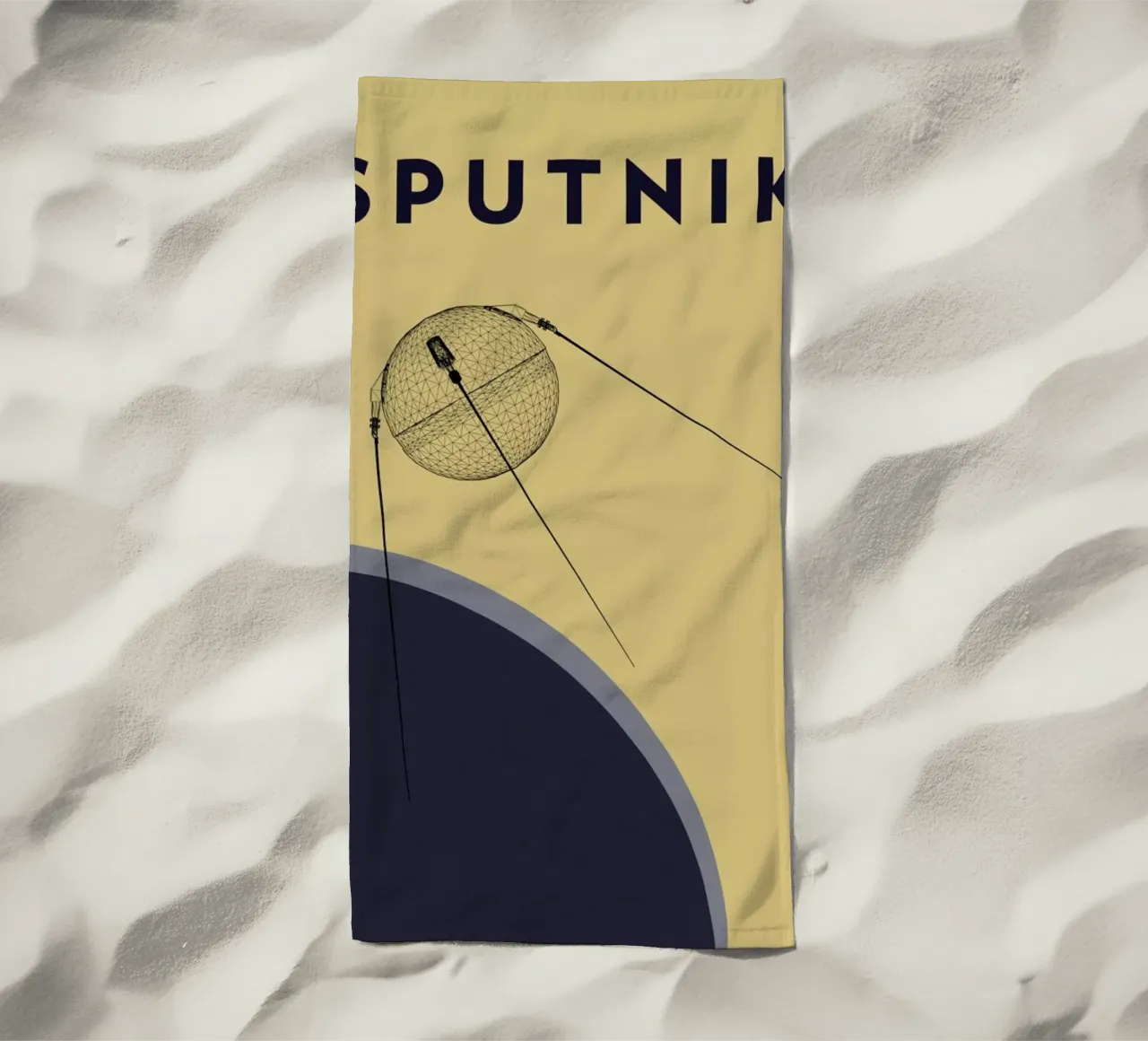Sputnik 1 beach towel by Marc Schulthess