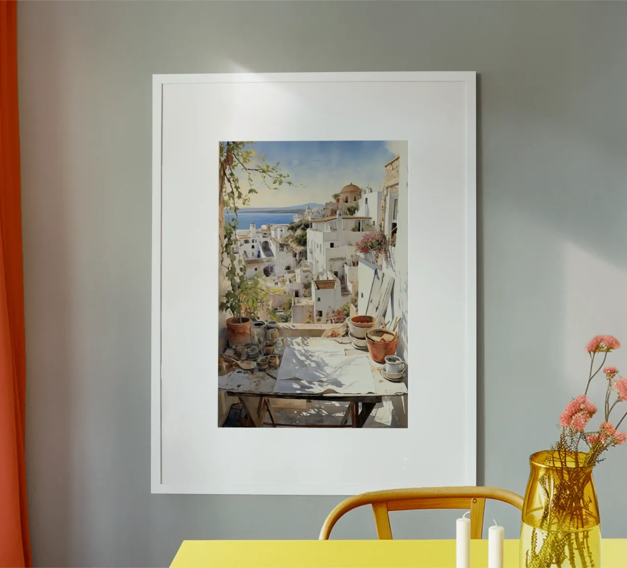 Greece poster con telaio in alluminio da Artsy Bessy