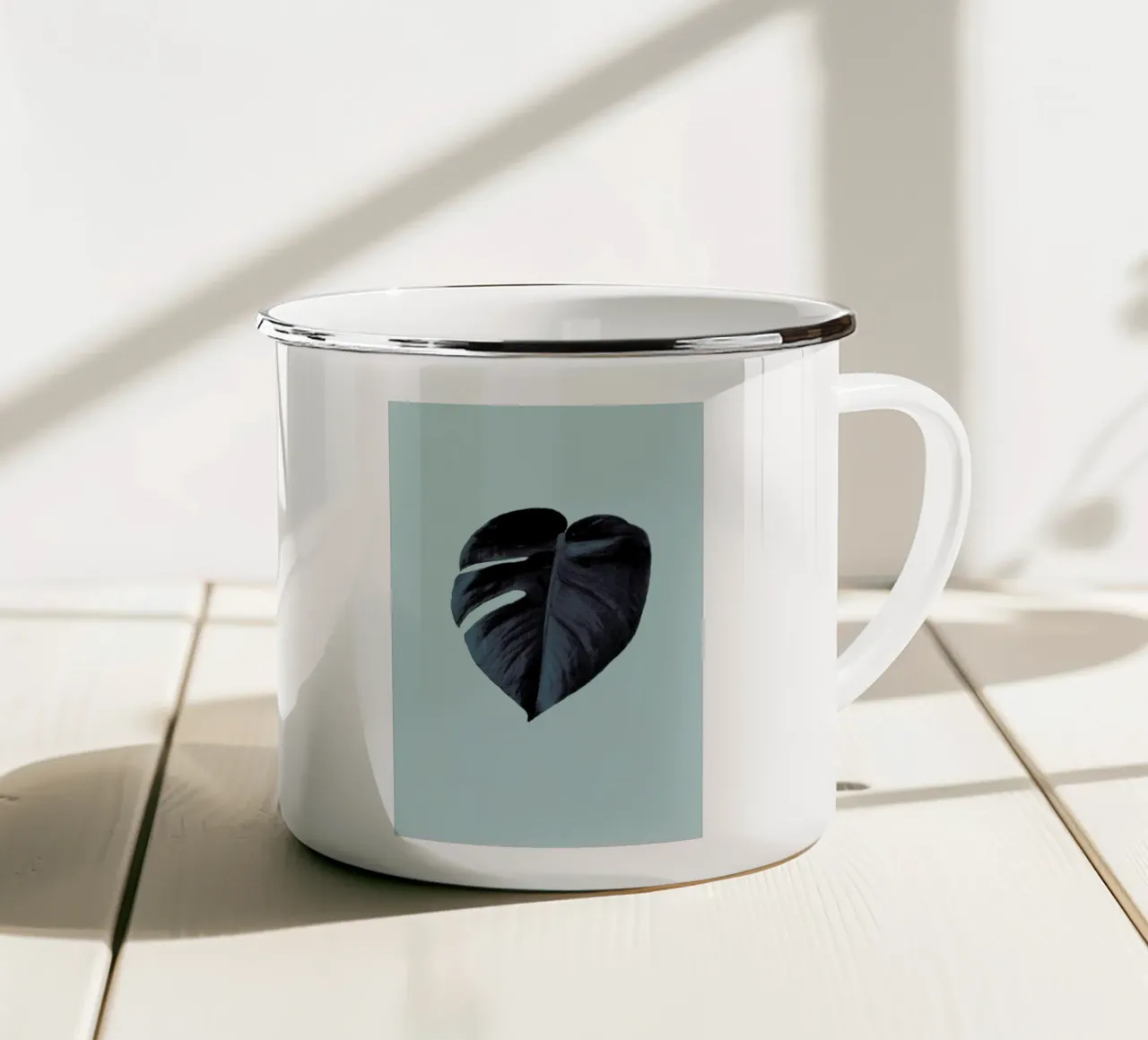 Monstera 01 taza de esmalte de Froilein Juno