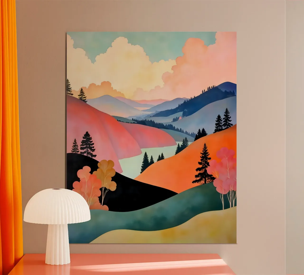 Il romanticismo delle colline poster con telaio in alluminio da 83oranges