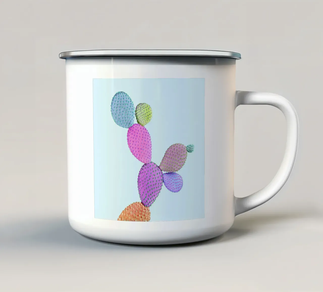 Color Cactus tazza in smalto da Paul Fuentes Design
